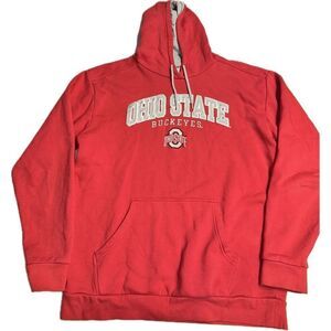 Ohio State Buckeyes Red Hoodie Sweatshirt Men’s L Stitched‎ Embroidered NCAA